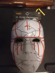 Halloween Scary Mask Priestess Cosplay Led Mask EL Wire Light up Halloween Party