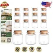 Compact Glass Bottles with Corks - Convenient 50ml Jars for Creative Projects