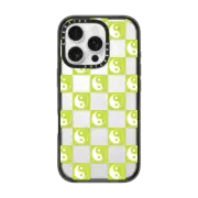 iPhone 16 Pro Impact Case Yin Yang Check Mate - Neon Green