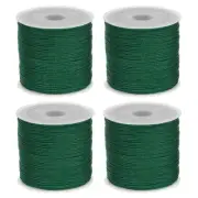 4 Rolls Nylon String Cord 45 Yards 0.8mm Nylon Cord Beading, Dark Green