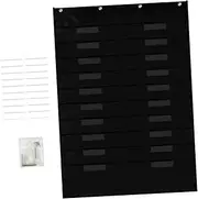 WEKAMOS File Storage Bag Mailbox Preschool Pocket Chart Classroom Paper Organizer Classroom Schedule Pocket Chart Mail Organizer Wall Mounted Folder Holder for Classroom Black Polyester