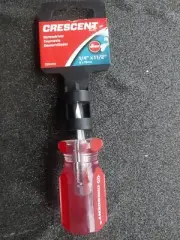 Crescent CS14112 Alloy Steel Red Slotted Tip Stubby Screwdriver 1/4 x 1.5 in.