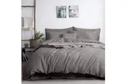 Amor Luxurious Linen Cotton Grey Quilt Cover Set