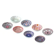 8 x Lemon & Lime Moroccan Deco 10cm Ceramic Pinch Bowl Sauce Container Assorted
