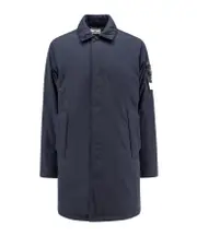 Stone Island Logo Patch Long Jacket XL blue
