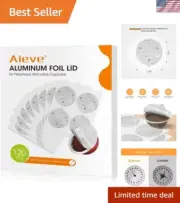 Convenient 120 Pack Aluminum Foil Lids for Nespresso Vertuo Refill Capsules