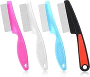 JIYIN Pack of 4 Lice Comb, Stainless Steel Lice Comb, Fine Tooth Comb, Professional Lice Comb, Dandruff Comb for Care and Removal of Dandruff or Lice Lice