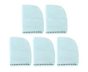 5Pcs Hair Drying Hat Cap Turban Absorbent Towel Wrap Bathing Supplies for Home TravelingBlue