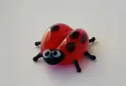 Lady Bug~Mini Collectible Hand Blown Art Glass Figurine~Handmade Tiny Animal