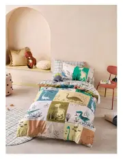 [Linen House Kids] Prehistoric Patchwork Quilt Cover Set in Multi