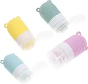 HEATSHAKING 4Pcs Silicone Travel Bottles Squeezable Refillable Containers for Toiletries Lightweight and Leakproof Travel Accessories Matcha Cherry