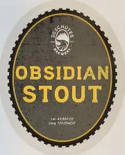 Deschutes Brewery Obsidian Stout Tap Handle Sticker Decal Craft Beer Brewing