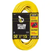 Yellow Jacket Extension Cord 50' 12/3 SJTW Heavy-Duty Lock Jaw Indoor/Outdoor