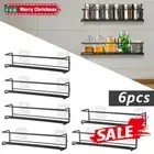 4/6PC Kitchen Spice Rack Cabinet Shelves Jar Bottle Storage Organizer Wall Mount