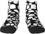 [JBYJBX] Black And White Polka Dot Print Adult Socks Womens Mens Workout Thermal Cozy All-Season Gift Holiday Articles Use