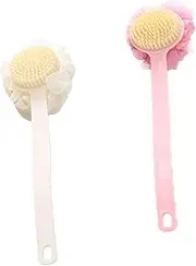 BELLIFFY 2pcs Long Handle Back Scrub Brush Shower Cleaner Bath Brush Kit Scrubber for Shower Body Cleaning Bath Supplies