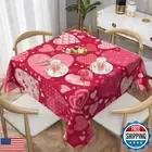 aportt Valentine's Day Square Tablecloth 60×60 Inches Pink Love Hearts Table