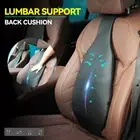 Car Seat PU Leather Lumbar Back Pillow Support Back Chair Cushion Pain Relief.