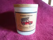UNUSED Red Leaf Home Farm Fresh Xmas Spruce 11 Oz Jar Candle Red Pick Up Truck