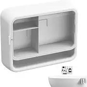 Bathroom Storage Container - Multi-Layer Bathroom Rack Waterproof Storage Shelf | No Drilling Cosmetic Organizer Dustproof Home Accessories for Toilet