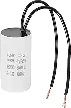 uxcell 4uF CBB60 Running Capacitor, Run Capacitor with 2 Wires, AC 450V Start Up Motor with Frequency of 50Hz/60Hz, Suitable for Air Compressors Pumps, White