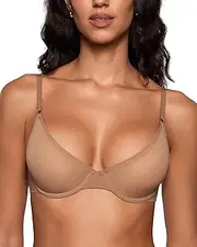 [INLYRIC] Women's Cosnufy Sheer Balconette Bra Demi Unlined Plunge Mesh See Through Sexy Bras Underwire