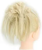 2pcs Messy Hair Bun Piece Updo Fake Scrunchies Extension Wavy Curly Hairpieces Ponytail Chignon Headband for Women(Dirty Blonde)