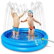 Inflatable Kiddie Pool with Sprinkler for Kids - 120cm 60" Baby Pool for Summer