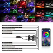 12Pc Motorcycle RGB LED Neon Under Glow Light Strip Kit For Harley Honda Suzuki (for: Suzuki)