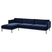 ÄPPLARYD 4-seat sofa with chaise longue, Djuparp dark blue