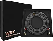 WORLDS BEST CABLES 3 Foot Ultimate - 8 AWG - Ultra-Pure OFC - Premium Audiophile HiFi Single Speaker Cable for Center Channel with Eminence Gold Banana Plugs & Carbon Tweed Jacket