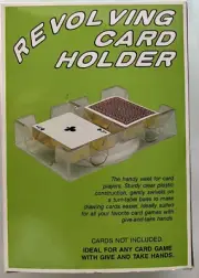 Dual Deck Revolving Card Holder NEW IN BOX Clear Plastic On TurnTable 7" x 4.75"