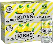 Kirks Lemon Squash Sugar Free Soft Drink Multipack Cans 20 x 375 mL-Au