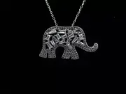 BELLA LUCE CZ ELEPHANT PENDANT on 18" NECKLACE Sterling Silver 925 NWT NK1