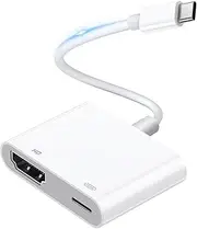 USB C to HDMI Adapter [MFi Certified] Digital AV Audio Dongle, 1080P 4K Video and Audio Sync Screen Converter Type-C to HDMI Adapter for iPhone 15/16/MacBook/iPad Pro/TV/Projector/Monitor