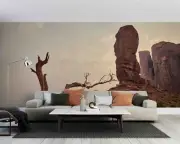 3D Mountain Stone Tree Grass Self-adhesive Removeable Wallpaper Wall Mural 121