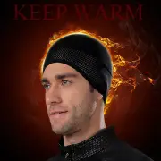 CHEJI Winter Cycling Cap Black Thermal Fleece Running Bike Hat Cap Reflective