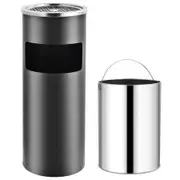 Ashtray Dustbin Hotel 30 L Steel Grey