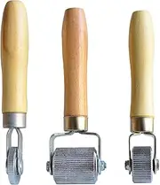 3 Pcs Car Sound Deadening Roller, Sound Noise Proof Insulation Tool, Automotive Sound Deadener Application Installation Metal Roller with Wooden Handle Interior Accessories