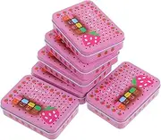 HEATSHAKING 6pcs Cute Mini Tinplate Storage Boxes Portable Small Rectangle Containers for Organizing Cards Crafts Jewelry and More Charming Cartoon Design for Easy Carrying and Stylish Storage