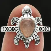 Tortoise - Sunstone - Namibia 925 Sterling Silver Ring s.8.5 Jewelry R-1076