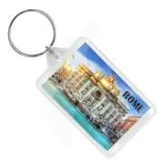 Trevi Fountain Rome Keychain Lucite