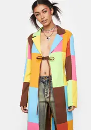 [The Ragged Priest] Dealer Patchwork Longline Jacket
