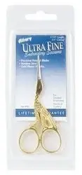 Ultra Fine Stork Embroidery Scissors 3-1/2"-Gold P