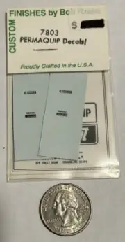 BOB RZASA HO DECAL-M-O-W MACHINERY BUILDER NAME DECAL “PERMAQUIP” ” #7803