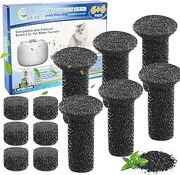 Cunina Premium Fountain Replacement Foam Filters/Sponge Mufflers - 6 Sets (Compatible with Premium Smart 2.5L/84oz Cat Pet Dog Water Fountain for Drinking)