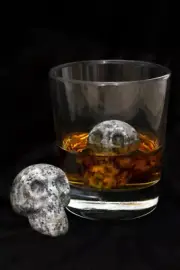 Skull Granite Drink Stones Whiskey Stones Gift Set