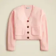 Crewcuts by J Crew Girls Cardigan Sz XL 12 Youth Pink Supersoft Yarn Wool Alpaca