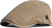 [YAMEIZE] Retro Cotton Flat Cap for Men - Ivy Peaky Baker Boys Hat Beret Hat Flat Cap Driving