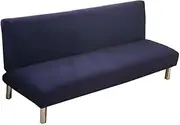 Stretch Armless Sofa Cover 2/3 Seater Futon Slipcovers Universal Armless Sofa Bed Cover Furniture Protector for Foldable Futon Armless Couch Cover with Elastic Bottom (Color : #18, Size : 120-150cm
